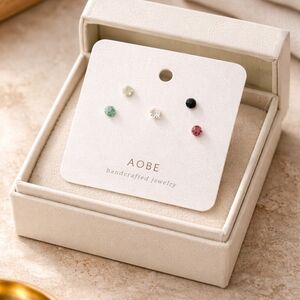 Multicolor Stud Earrings Set